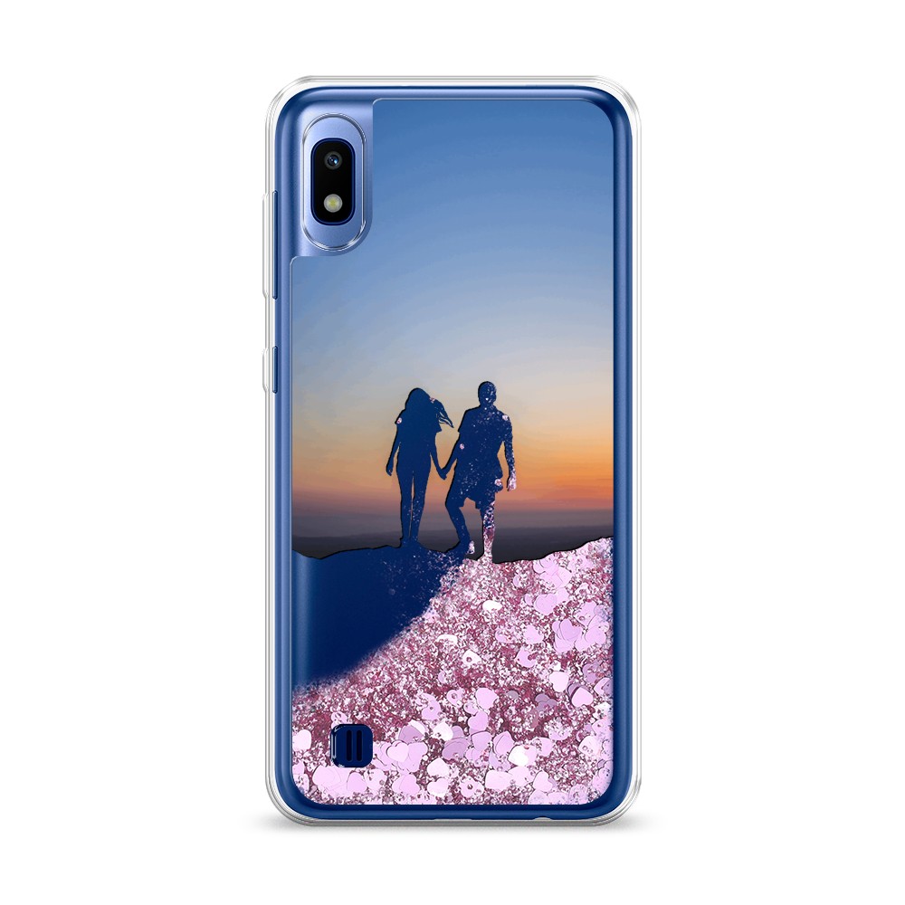 

Жидкий чехол с блестками "Пара на краю света" на Samsung Galaxy A10, 27994-1