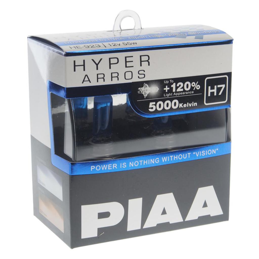 Лампа 12V H7 55W +120% PX26d 5000K бокс (2шт.) HYPER ARROS PIAA HE-923-H7