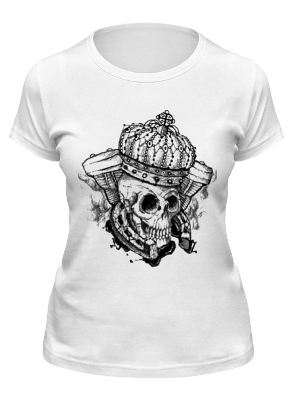 

Футболка женская Printio Skull_crown style белая S, Белый, Skull_crown style