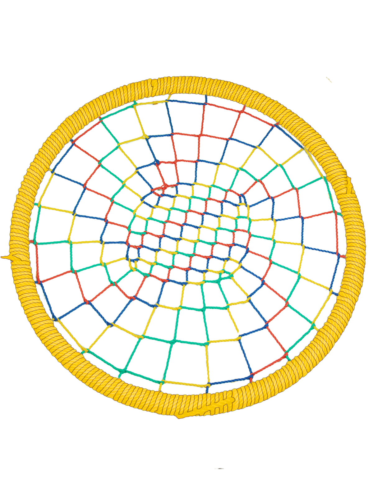 Качели-гнездо JINN 100x100 см желтый, разноцветный 100 круг обод 102 канат 16 и 8 рымгайки