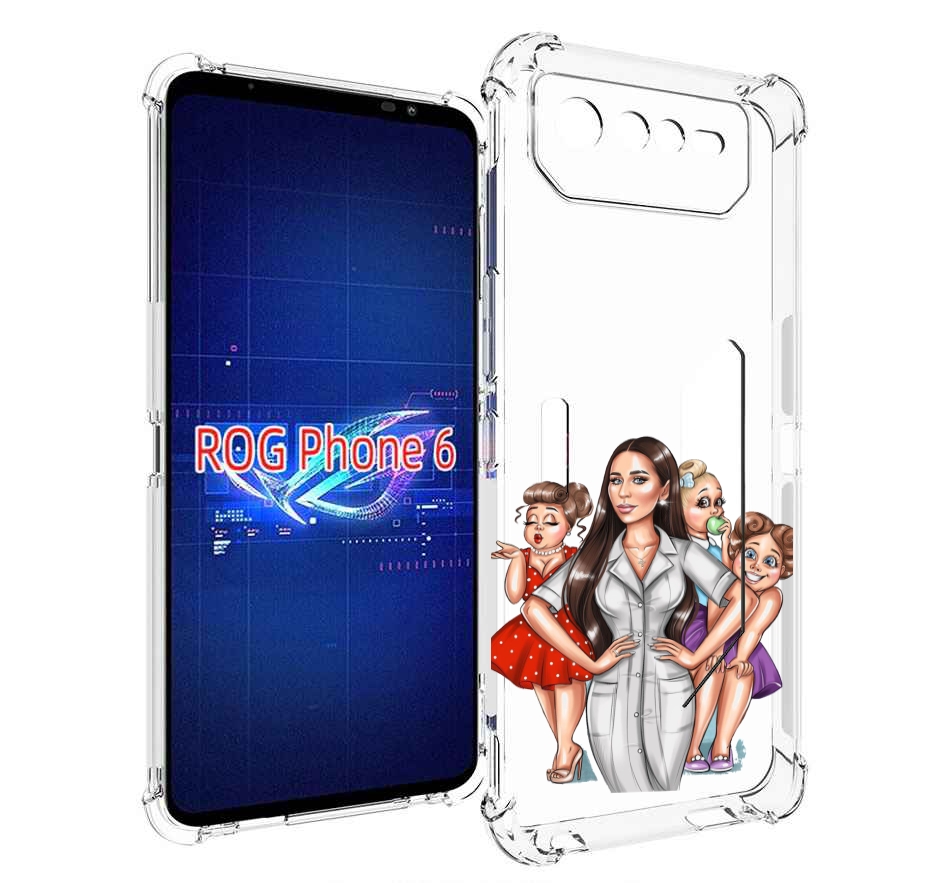 

Чехол MyPads Милые-дамы женский для Asus ROG Phone 6, Прозрачный, Tocco