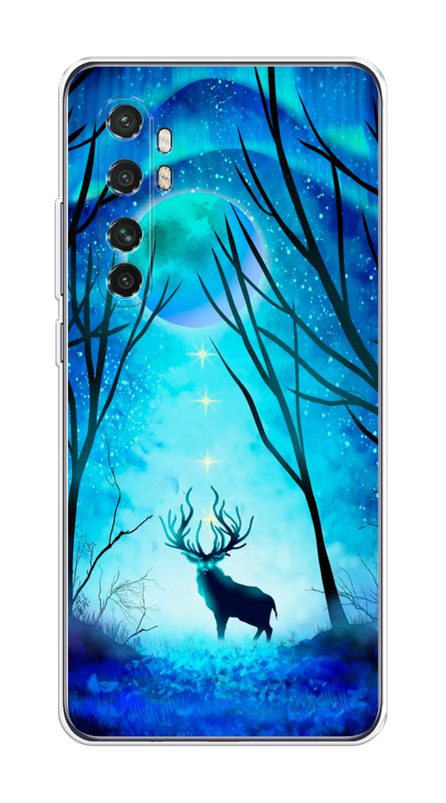 

Чехол на Xiaomi Mi Note 10 Lite "Олень северное сияние", Синий;черный;голубой, 38450-1