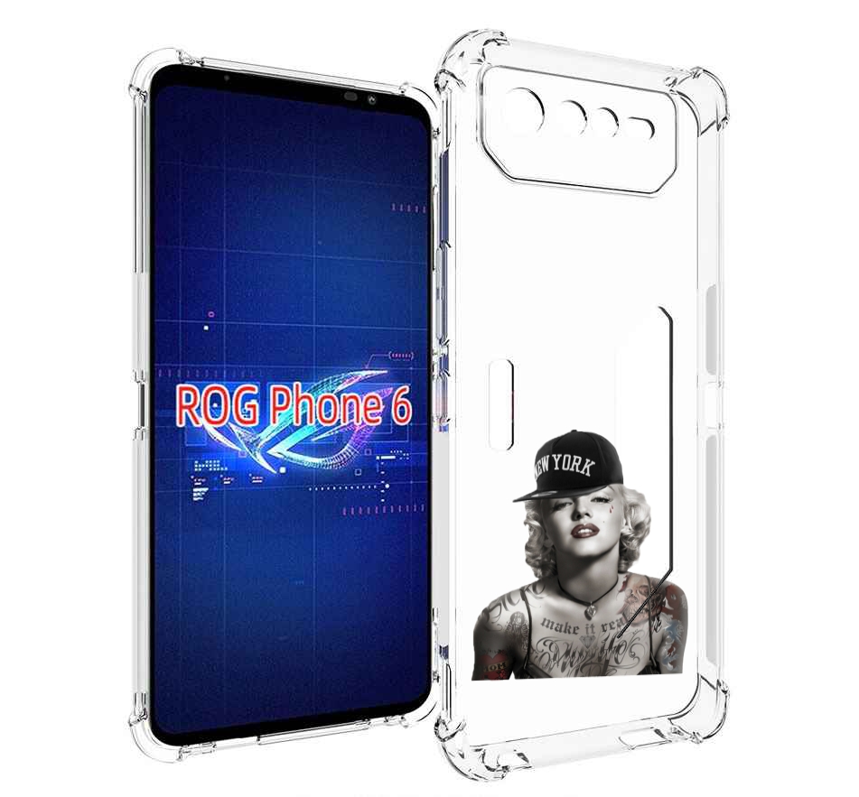 

Чехол MyPads Мерлин Монро с тату женский для Asus ROG Phone 6, Прозрачный, Tocco