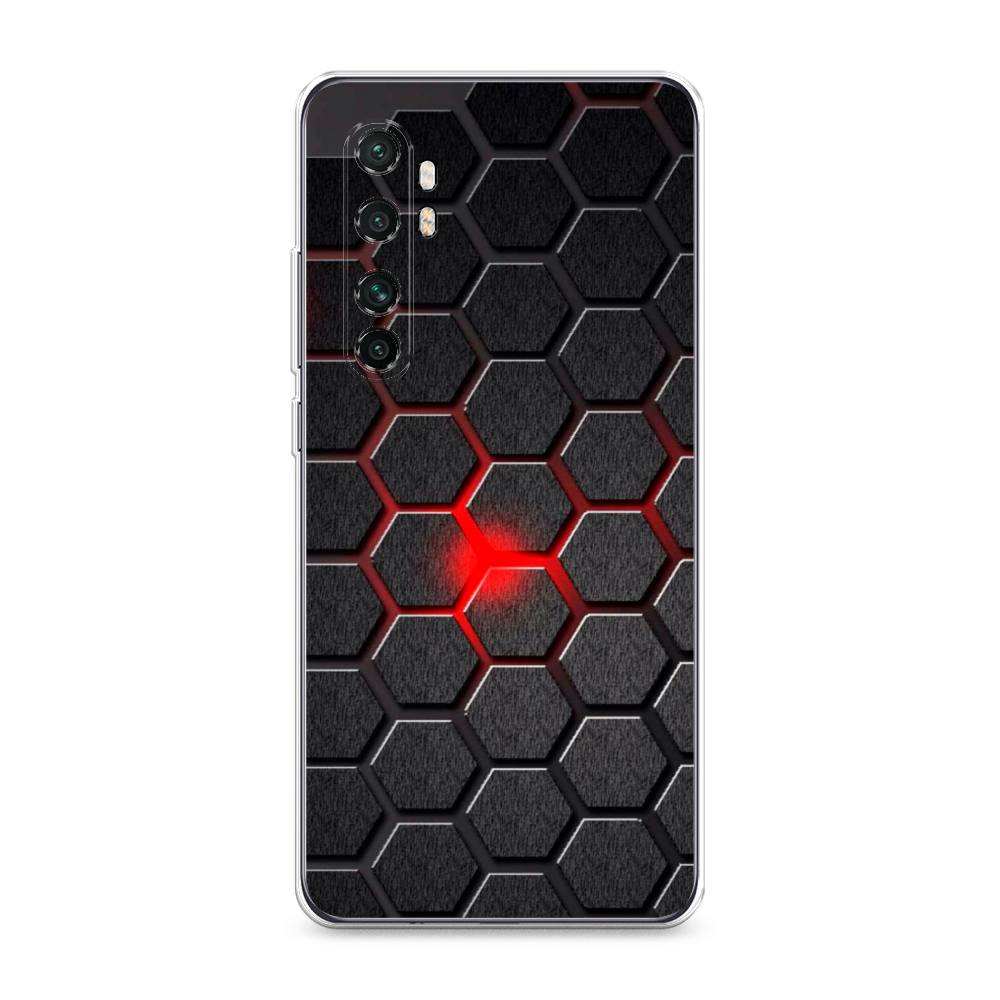 фото Чехол на xiaomi mi note 10 lite "соты красные" case place