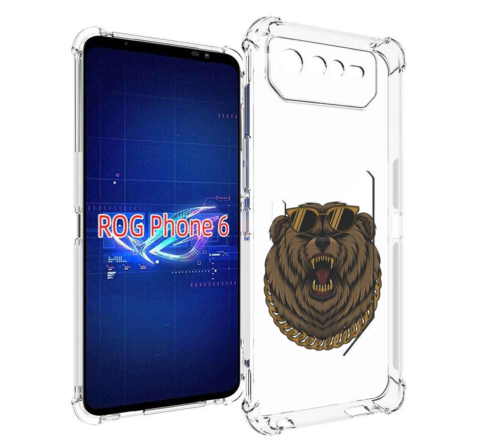 

Чехол MyPads Медведь-в-очках-2 для Asus ROG Phone 6, Прозрачный, Tocco