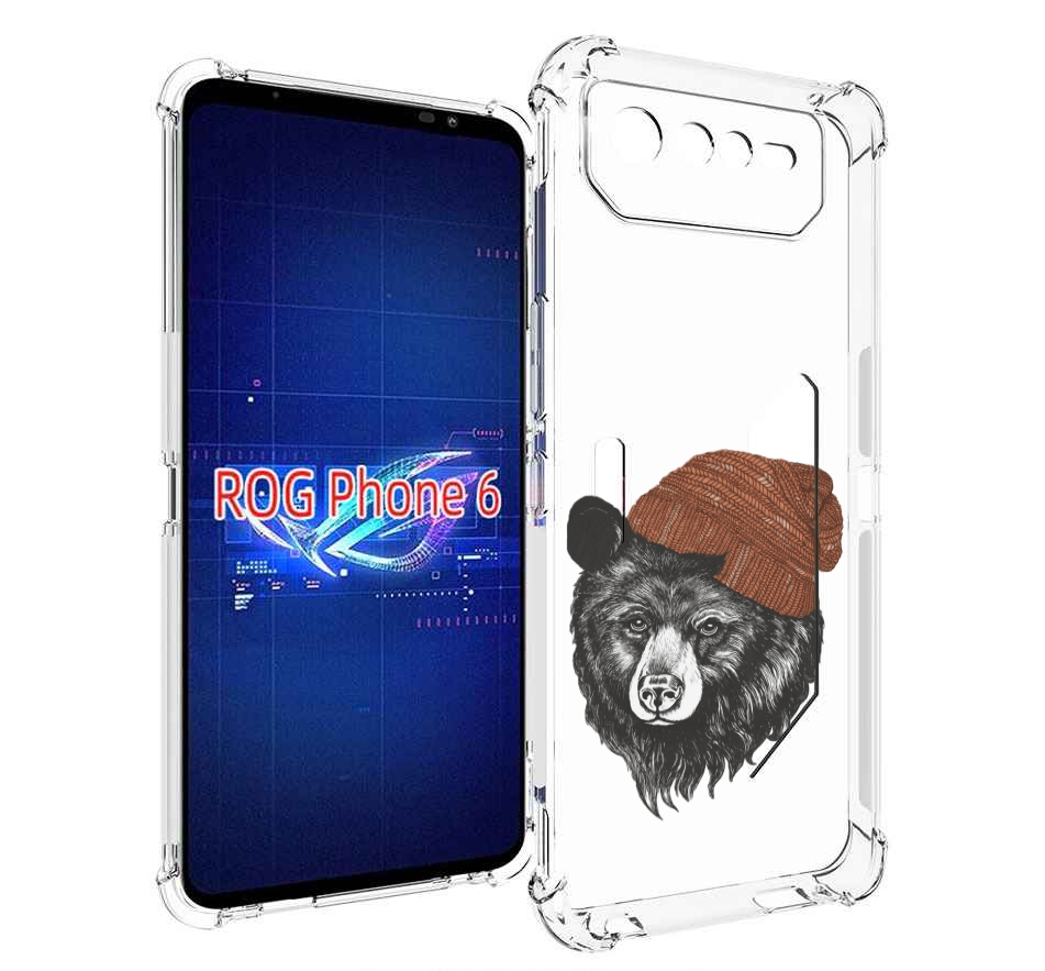 

Чехол MyPads Медведь в шапке 2 для Asus ROG Phone 6, Прозрачный, Tocco