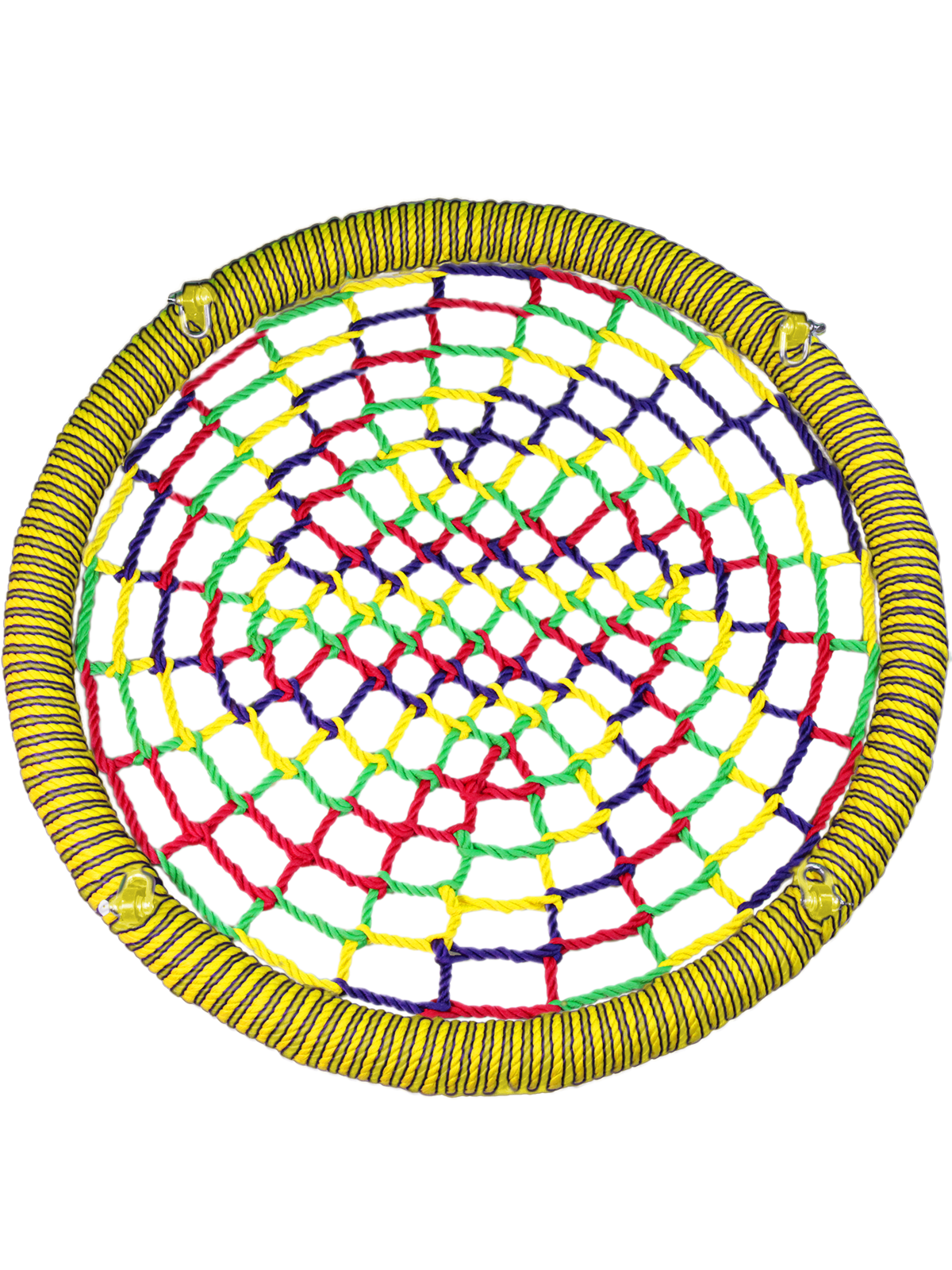 фото Разноцветные подвесные качели гнездо размер 100 см толщина обода 102 мм канат обода 16 мм jinn