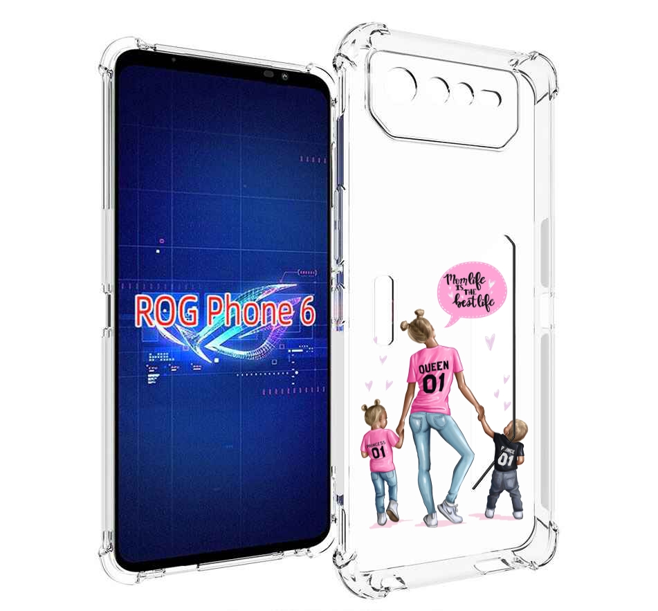

Чехол MyPads Мама-королева женский для Asus ROG Phone 6, Прозрачный, Tocco