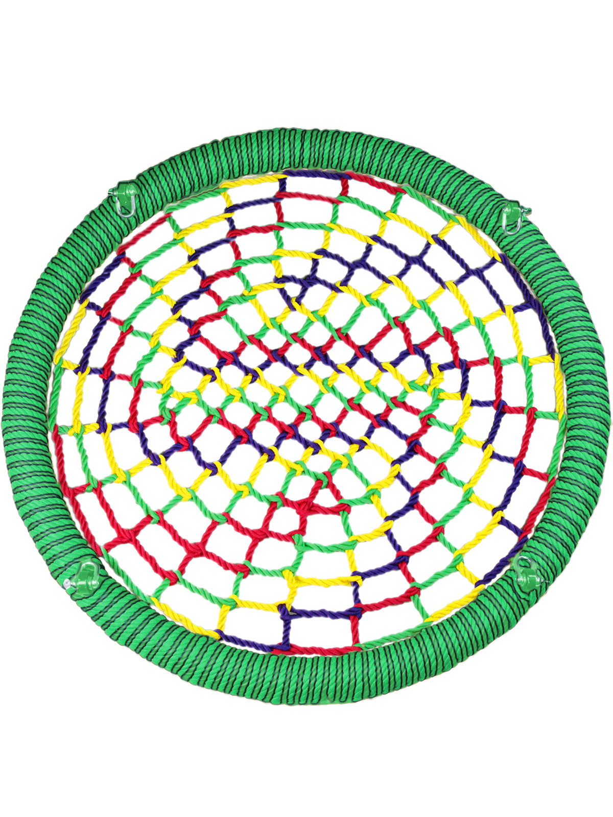 фото Разноцветные подвесные качели гнездо размер 100 см толщина обода 102 мм канат обода 16 мм jinn