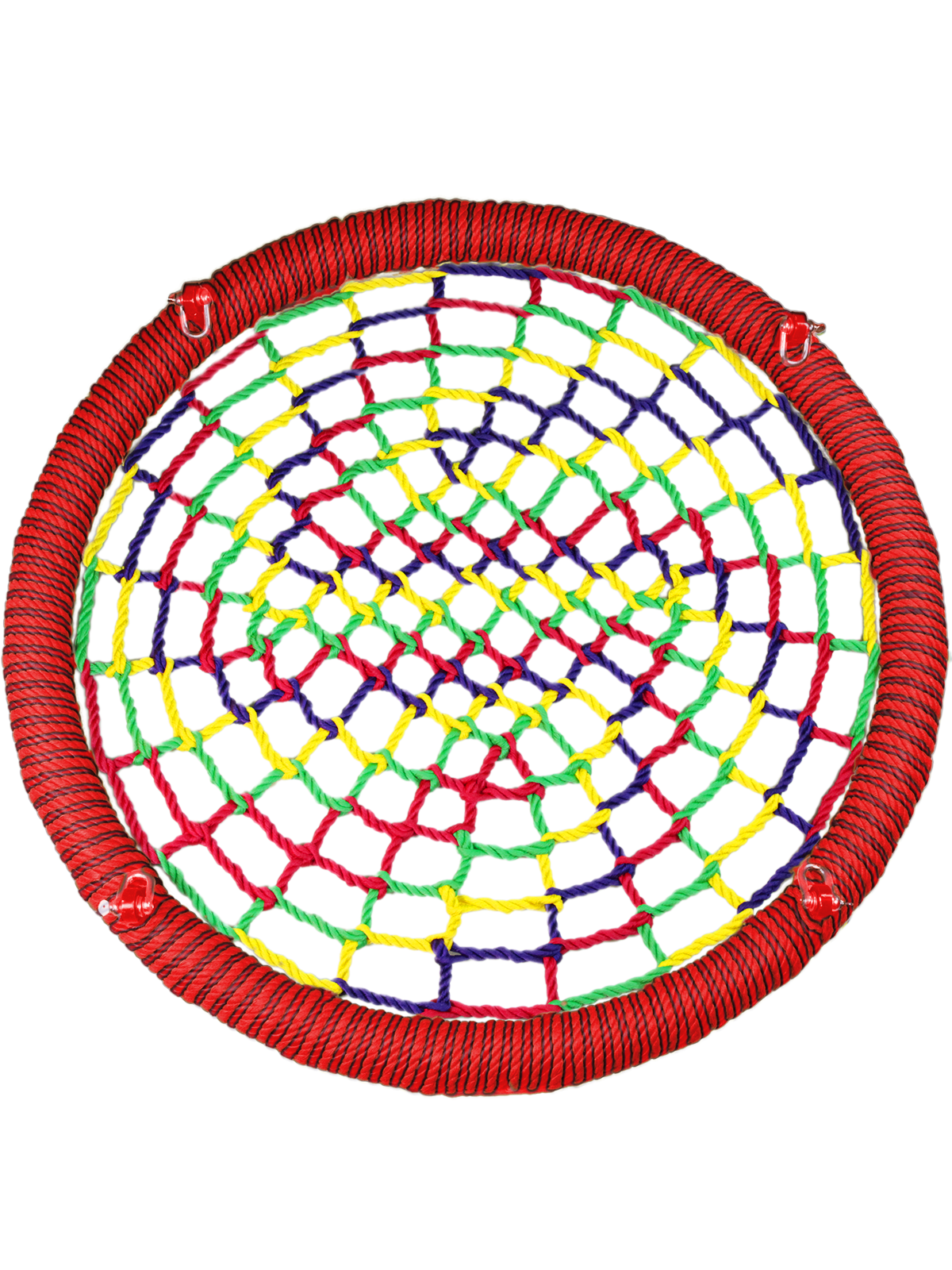 фото Разноцветные подвесные качели гнездо размер 140 см толщина обода 102 мм канат обода 16 мм jinn
