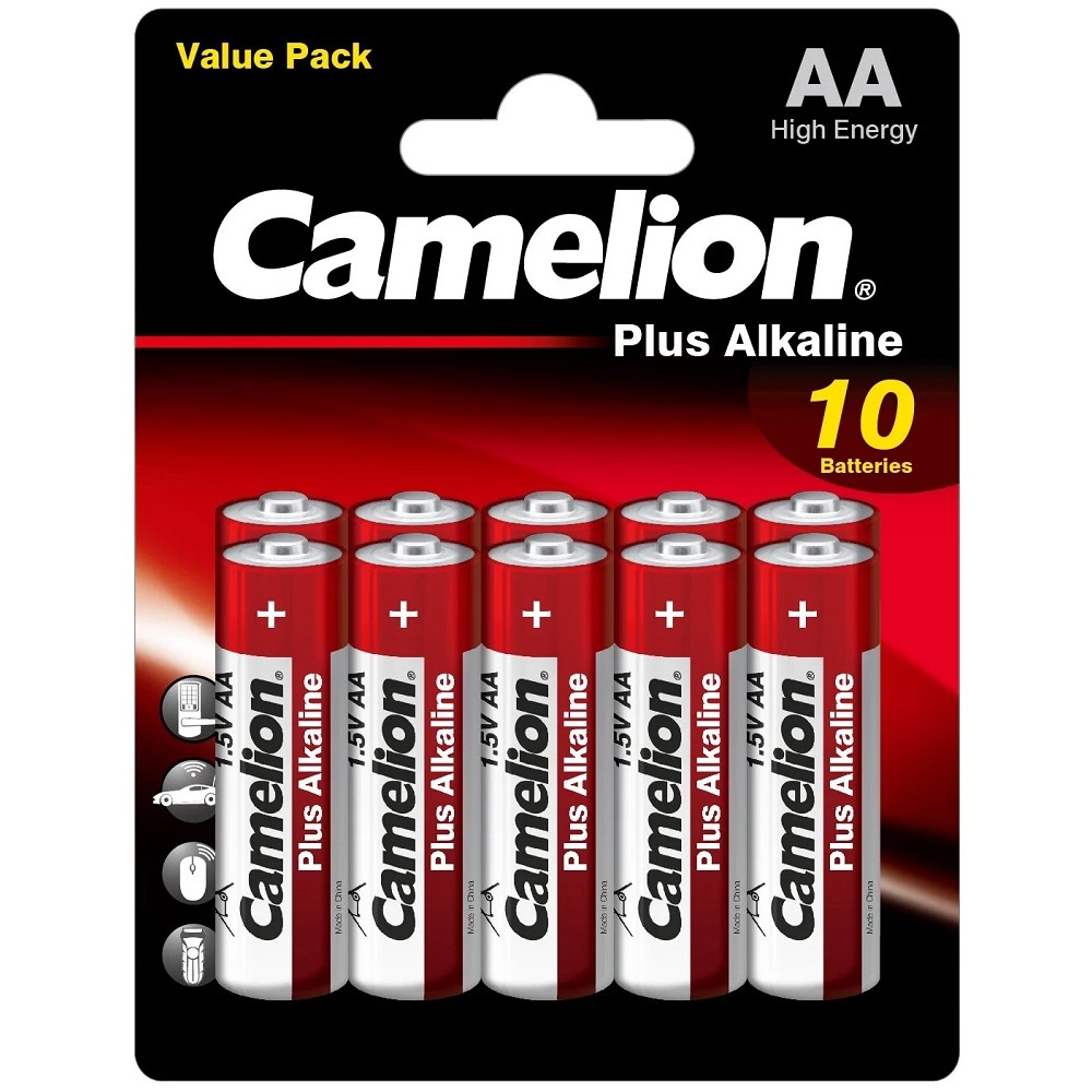 

Camelion Plus Alkaline BL10 LR6 (LR6-BP10, батарейка,1.5В) (10 шт. в уп-ке)