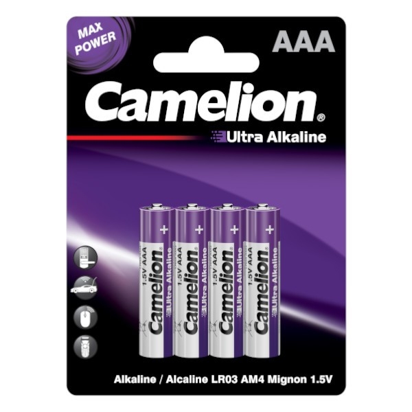 

Camelion Ultra BL-4 LR03 (LR03-BP4UT, батарейка 1.5В)(4шт. в уп-ке)