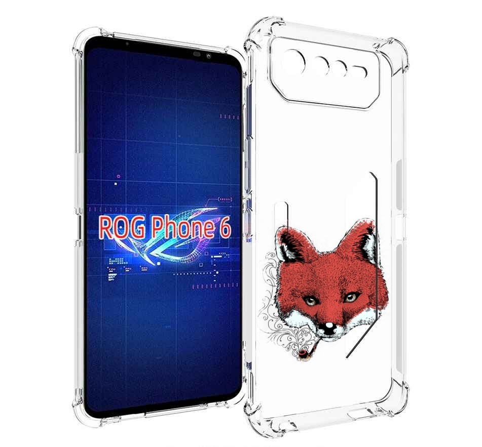 

Чехол MyPads Лис с трубкой для Asus ROG Phone 6, Прозрачный, Tocco