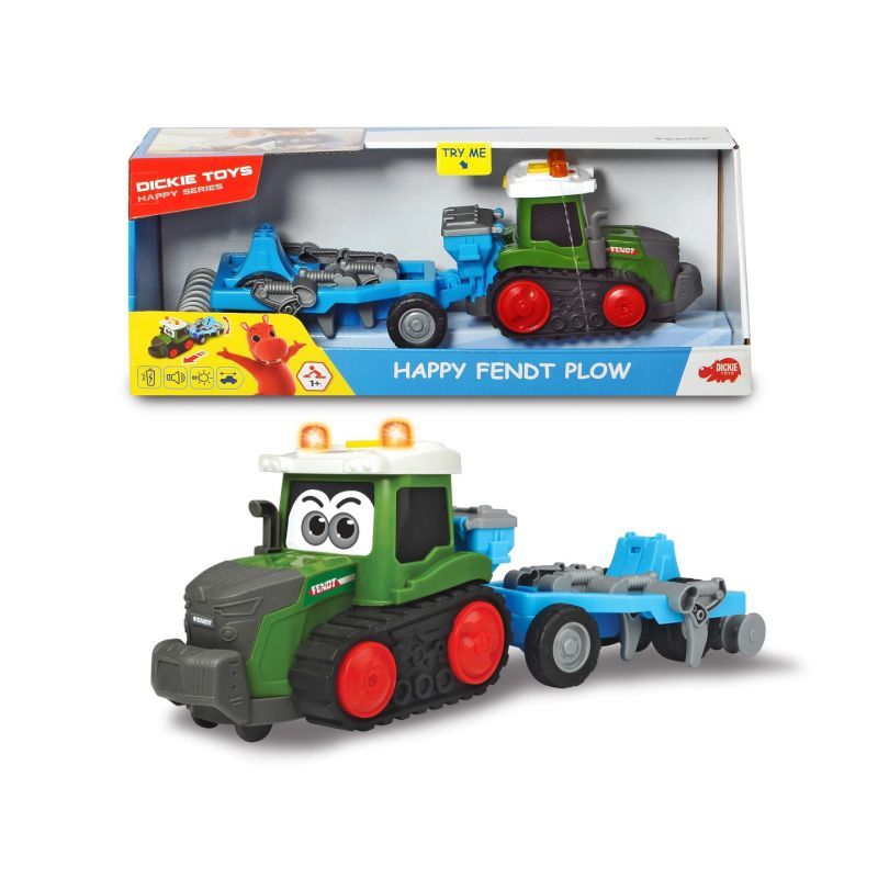 фото Машинка dickie toys трактор happy fendt с плугом, 30 см