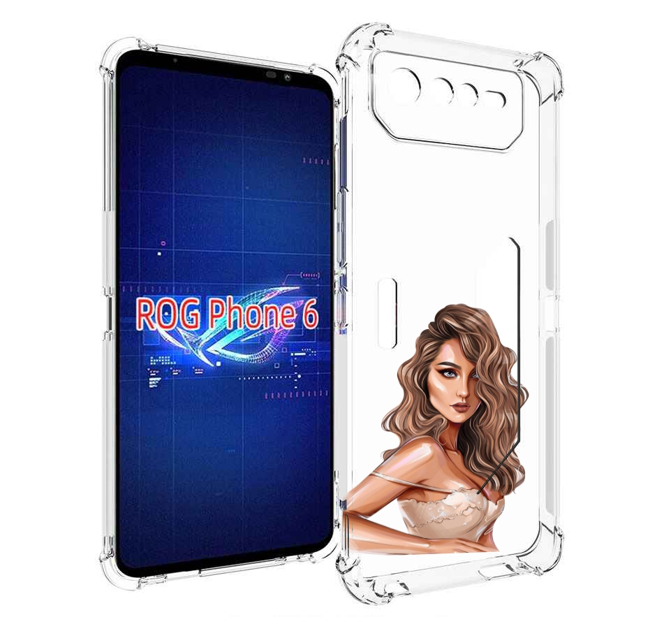 

Чехол MyPads Кудрявая-девушка женский для Asus ROG Phone 6, Прозрачный, Tocco