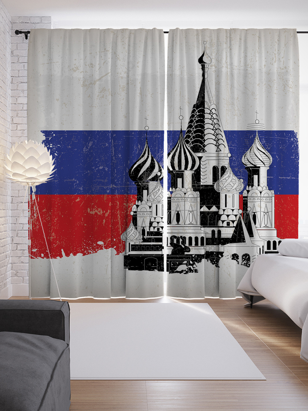 

Шторы с фотопечатью "Собор в Москве" из сатена, 290х265 см