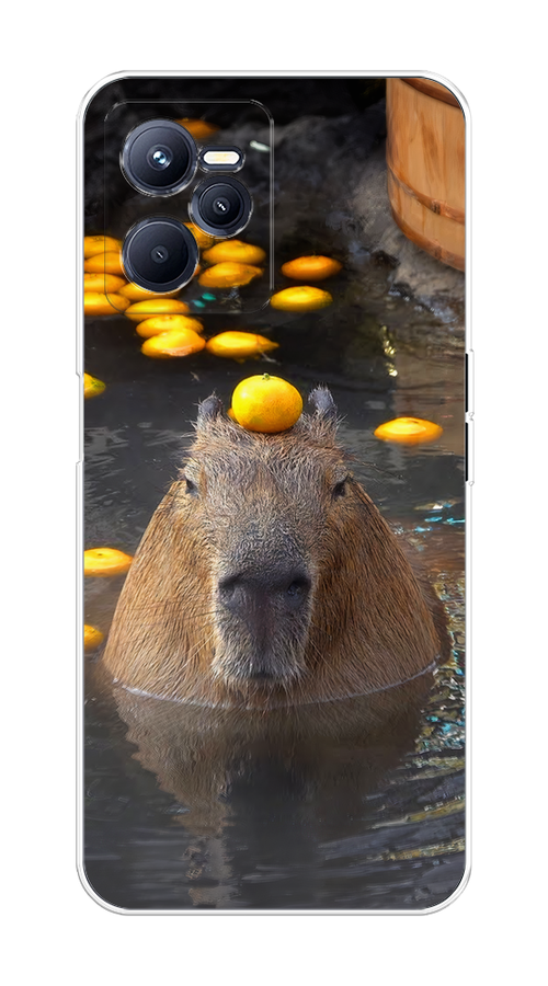 

Чехол на Realme C35 "Капибара отдыхает", Коричневый;оранжевый;серый, 259250-1