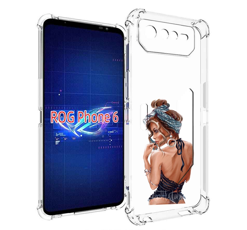 

Чехол MyPads Красивая-дама женский для Asus ROG Phone 6, Прозрачный, Tocco