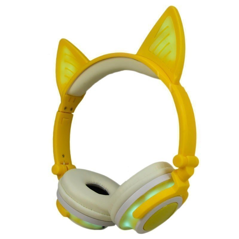 фото Наушники offgroup "ушки кошки" с подсветкой yellow