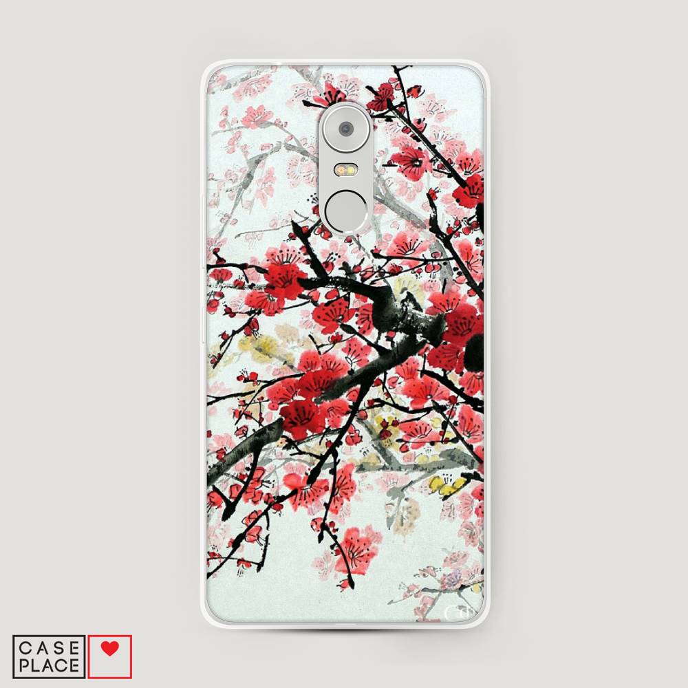 

Чехол Awog на Lenovo K6 Note / Леново K6 Note "Сакура", Розовый;черный, 112250-4