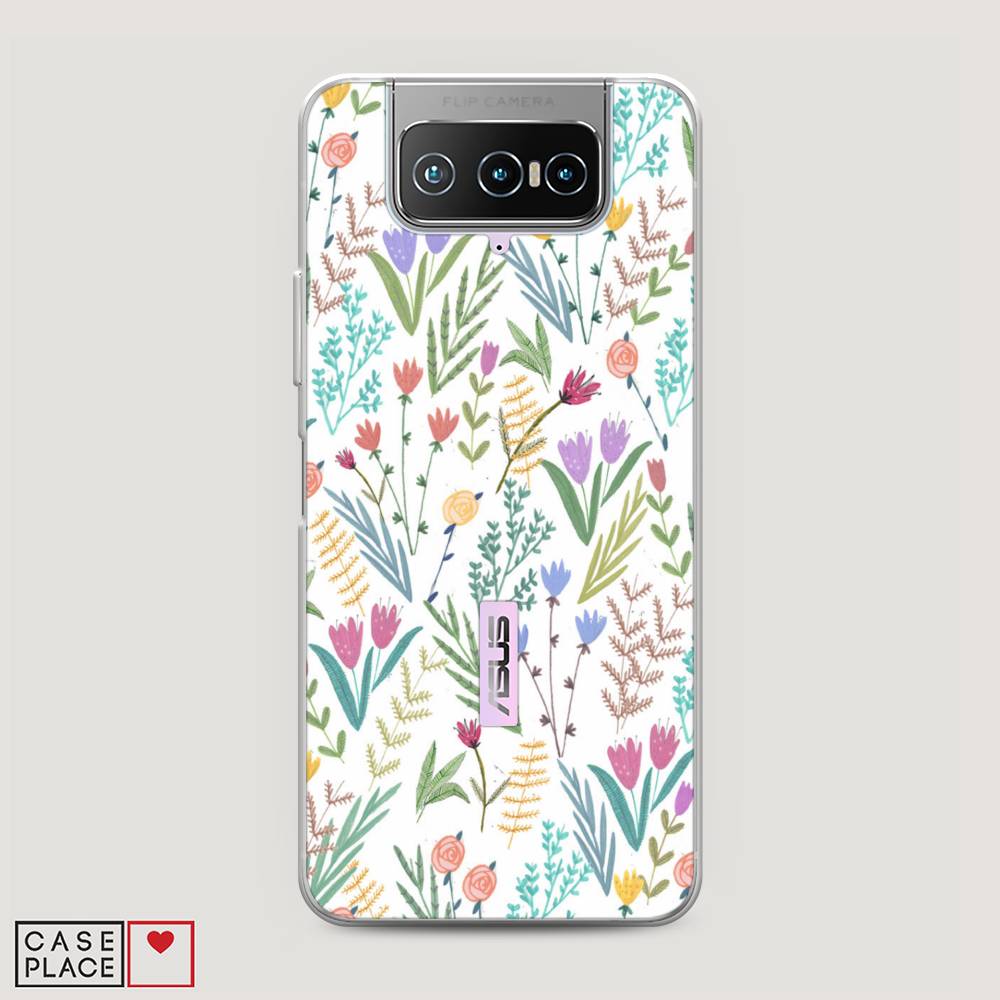 

Чехол Awog на Asus Zenfone 7 ZS670KS "Полевые цветы рисунок", Белый;зеленый, 44050-8