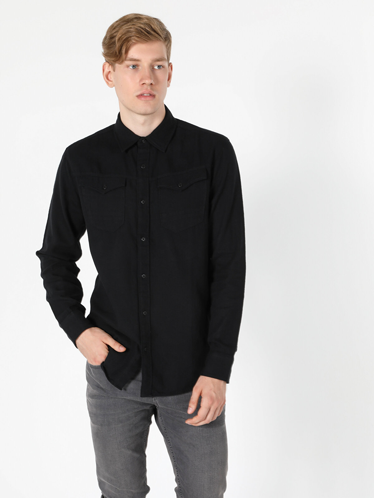 

Рубашка мужская Colin's CL1050210_Q1.V1_BLK черная S, Черный, CL1050210_Q1.V1_BLK