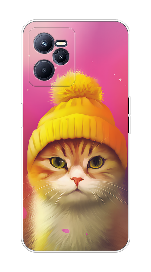 

Чехол на Realme C35 "Котик в шапочке", Розовый;желтый;бежевый, 259250-1