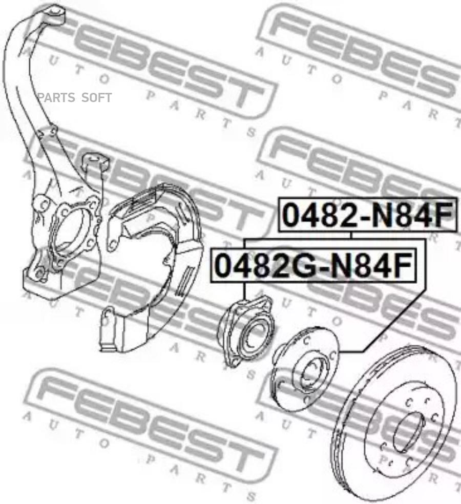 

Ступица передняя mitsubishi lancer/mirage cj 1995-2003 0482g-n84f