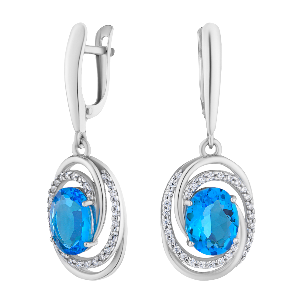 

Серьги из серебра с фианитом/топазом ЮВЕЛИР КАРАТ 2729418/9ттс