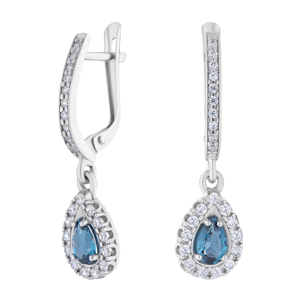 

Серьги из серебра с фианитом/топазом ЮВЕЛИР КАРАТ 2722392/91тлс, 2722392/91тлс