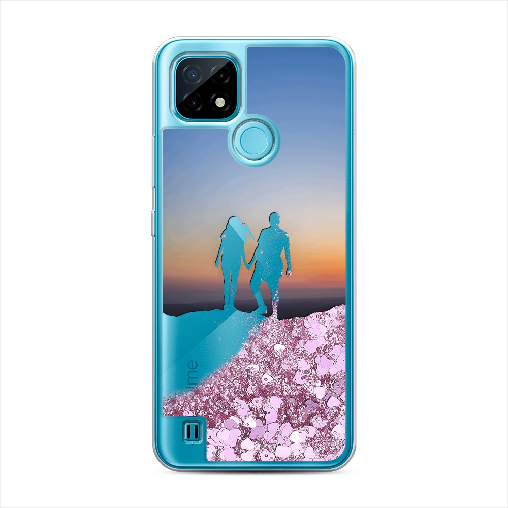 

Жидкий чехол с блестками "Пара на краю света" на Realme C21, 254994-1