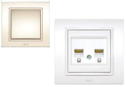 

EL-BI ZENA NATURAL роз. телеф./компьют. СУ 2 мест. крем. (RJ11+RG45, CAT6) 500-010300-249