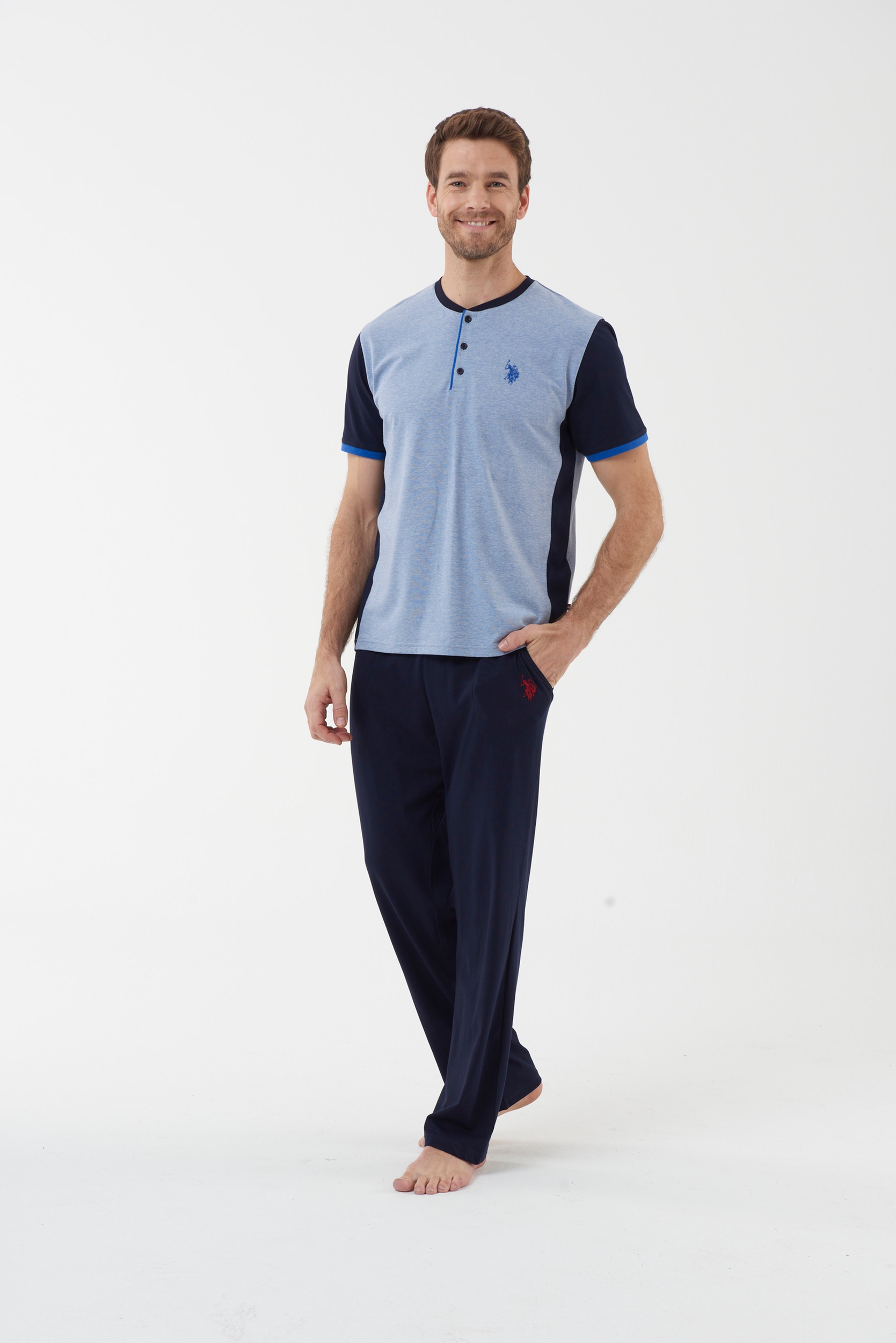 

Домашний комплект мужской U.S. POLO Assn. 18450 голубой L, 18450