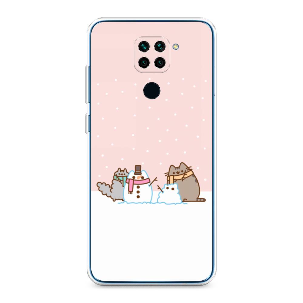 

Чехол на Xiaomi Redmi 10X 4G/Note 9 "Котики в снегу", Розовый;белый;серый, 38250-5