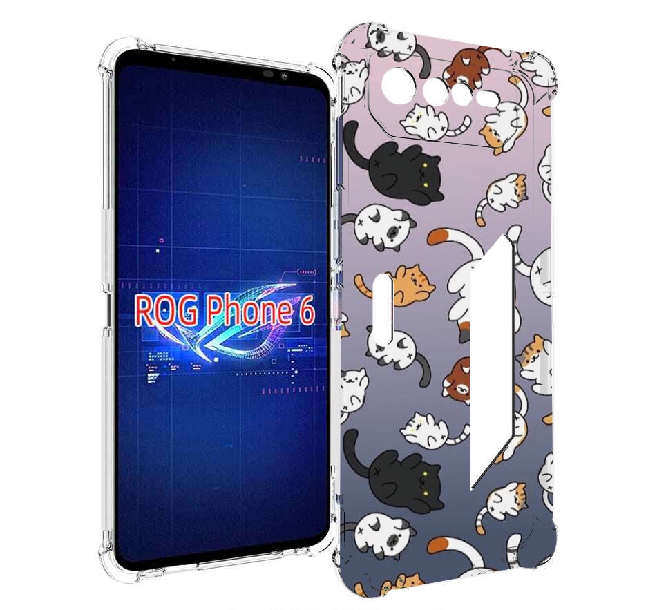 

Чехол MyPads Котики-летают для Asus ROG Phone 6, Прозрачный, Tocco