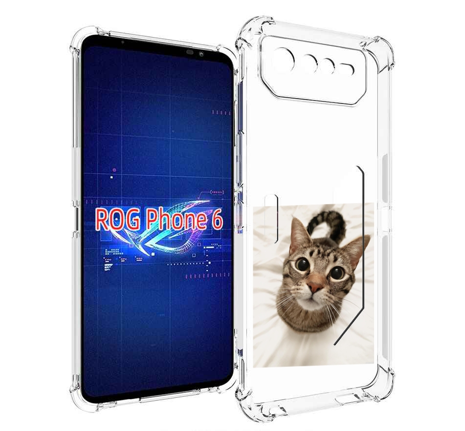 

Чехол MyPads Котик для Asus ROG Phone 6, Прозрачный, Tocco