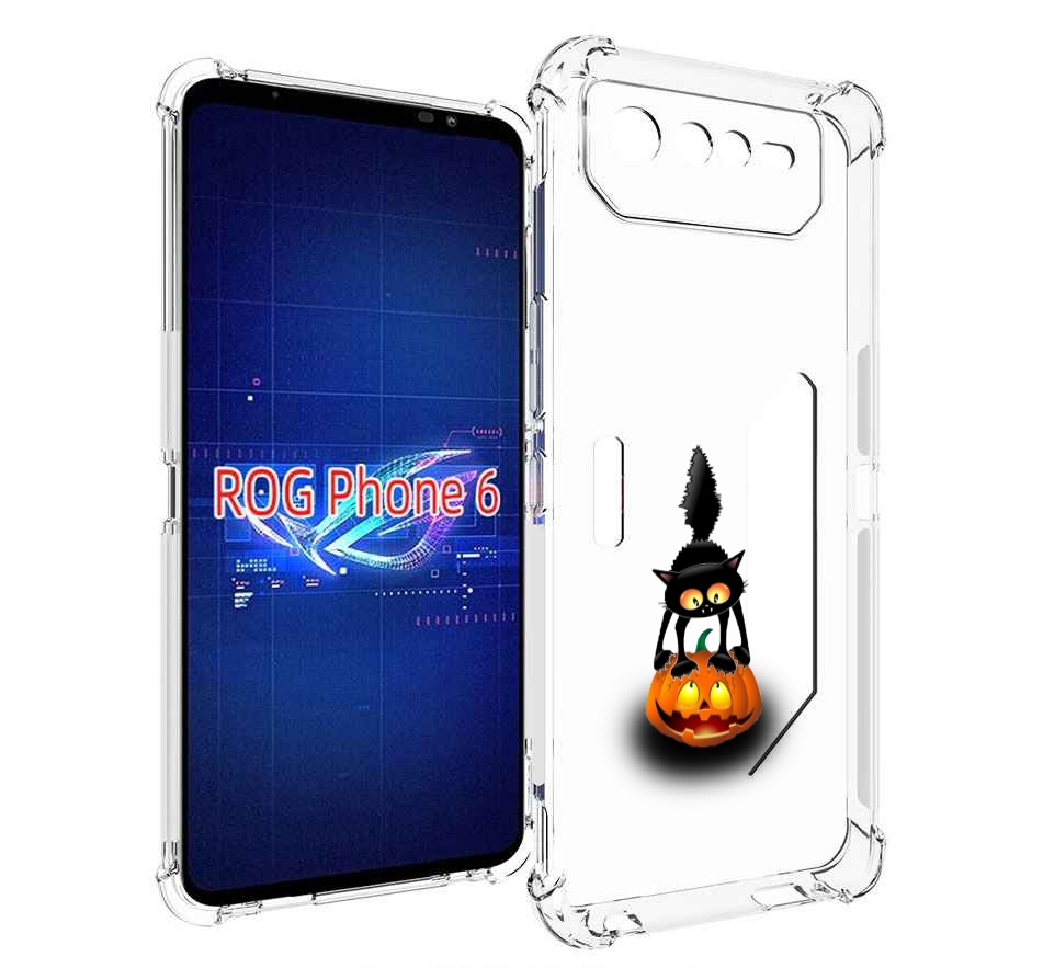 

Чехол MyPads Котик с тыквой для Asus ROG Phone 6, Прозрачный, Tocco