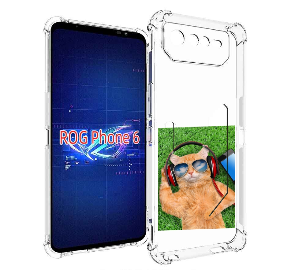 

Чехол MyPads Кот-кайфарик для Asus ROG Phone 6, Прозрачный, Tocco