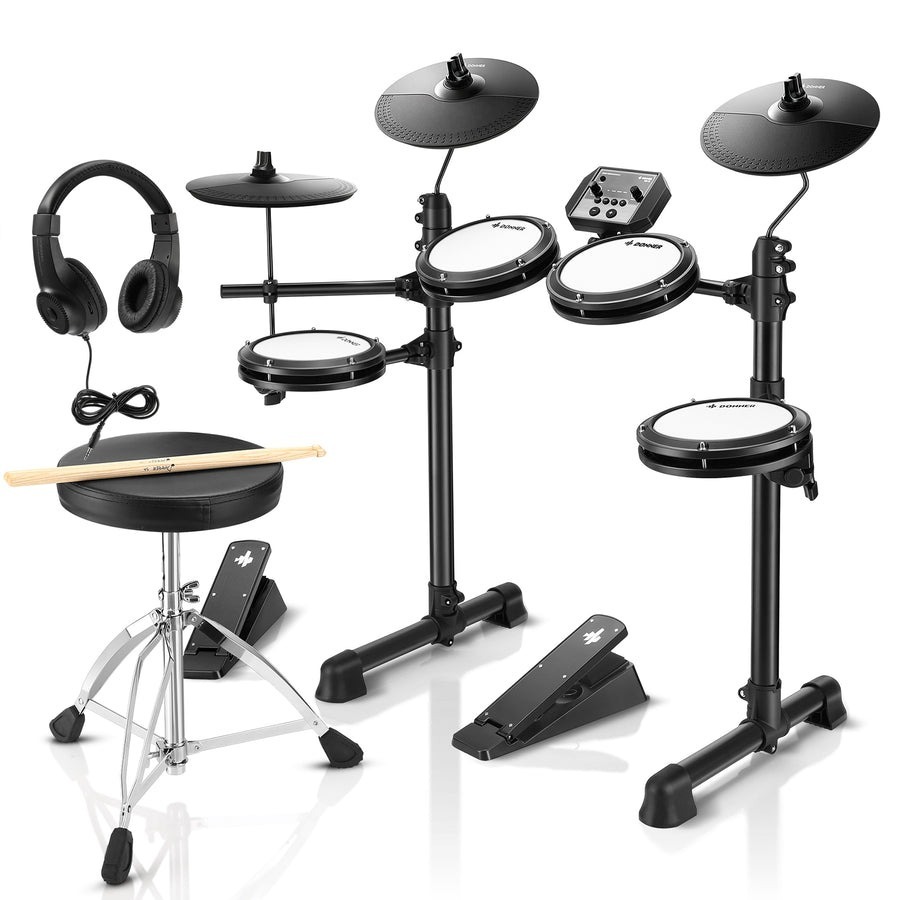 Электронная ударная установка Donner DED-80P Electric Drum Set 5 Drums 3 Cymbals