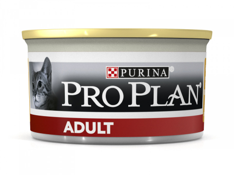 фото Консервы для кошек pro plan adult, курица, 85г