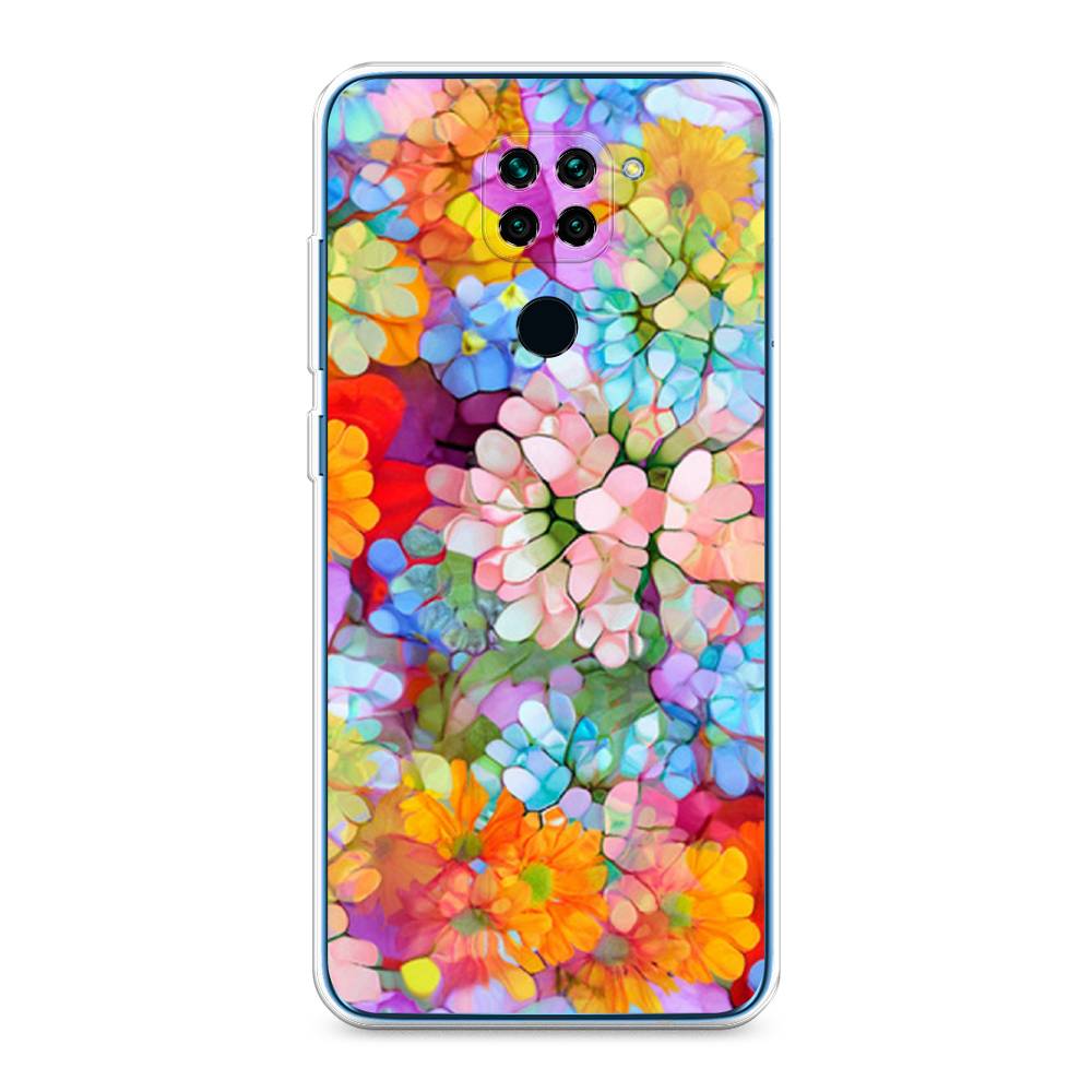 

Чехол на Xiaomi Redmi 10X 4G/Note 9 "Цветы витраж", Оранжевый;розовый;голубой, 38250-3