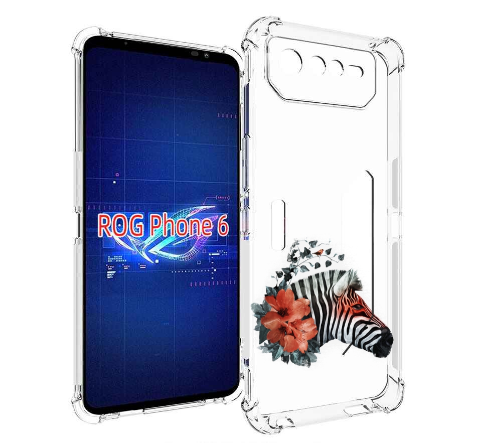 

Чехол MyPads Зебра с цветами для Asus ROG Phone 6, Прозрачный, Tocco