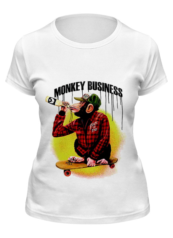 

Футболка женская Printio Monkey (обезьяна) белая 2XL, Белый, Monkey (обезьяна)