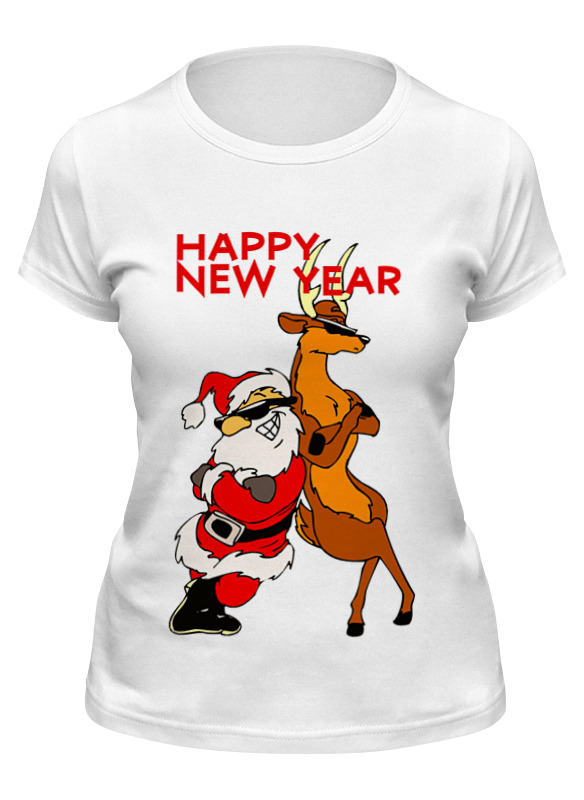 

Футболка женская Printio Happy new year белая 2XL, Белый, Happy new year