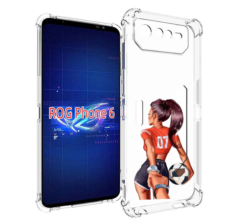 

Чехол MyPads Девушка-футболистка женский для Asus ROG Phone 6, Прозрачный, Tocco
