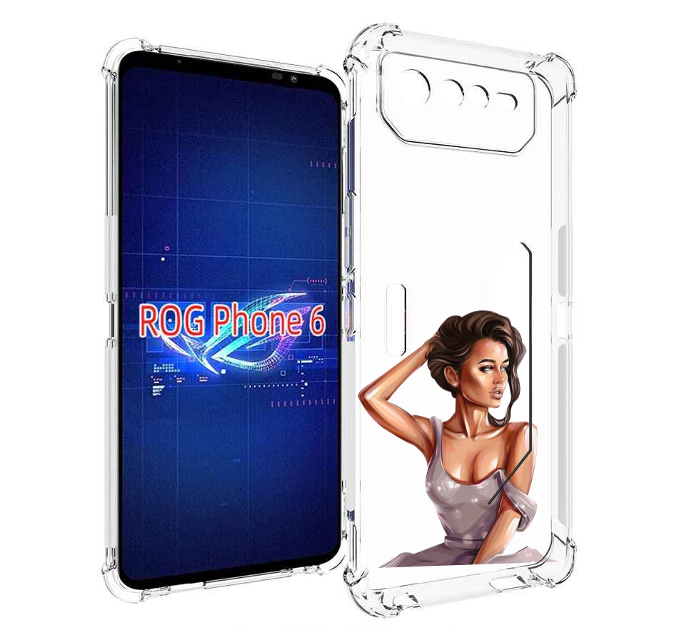 

Чехол MyPads Девушка-с-прической женский для Asus ROG Phone 6, Прозрачный, Tocco