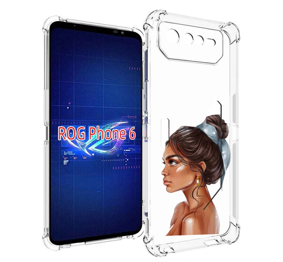 

Чехол MyPads Девушка-с-повязкой женский для Asus ROG Phone 6, Прозрачный, Tocco