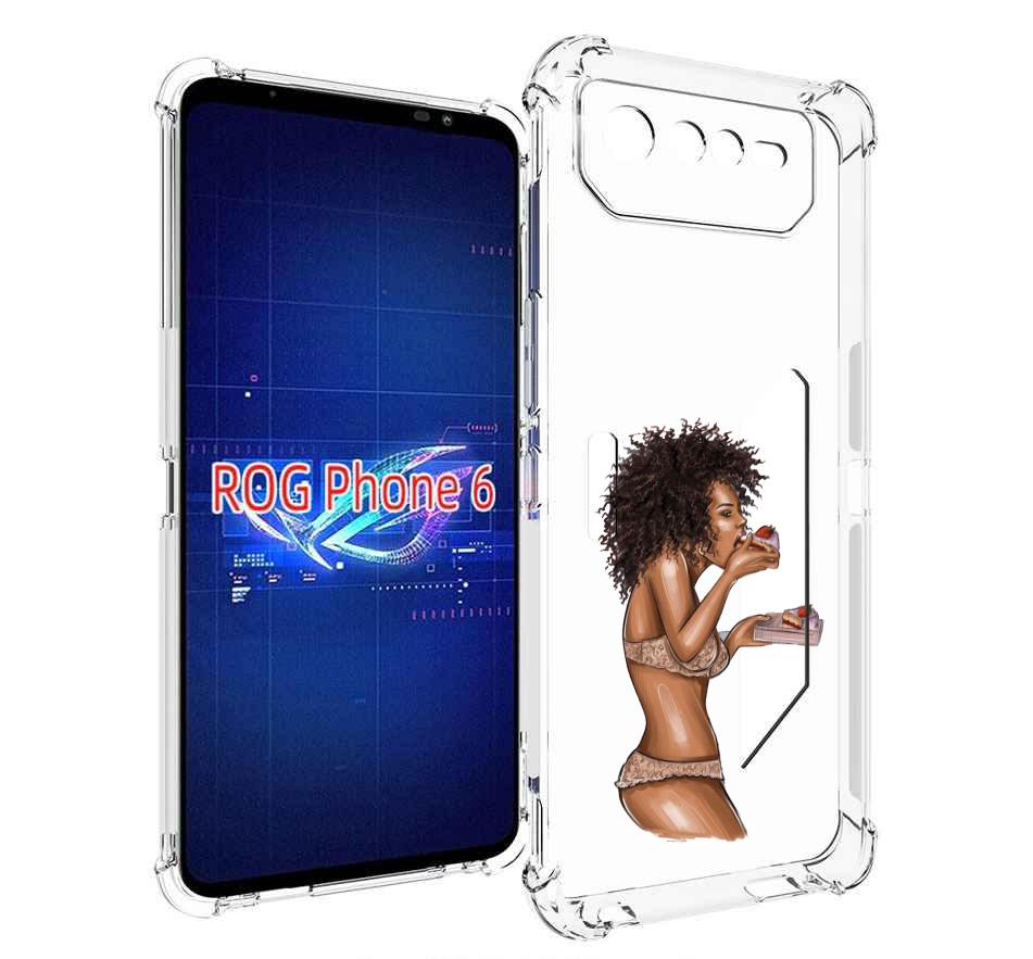 

Чехол MyPads Девушка-с-пирожными женский для Asus ROG Phone 6, Прозрачный, Tocco