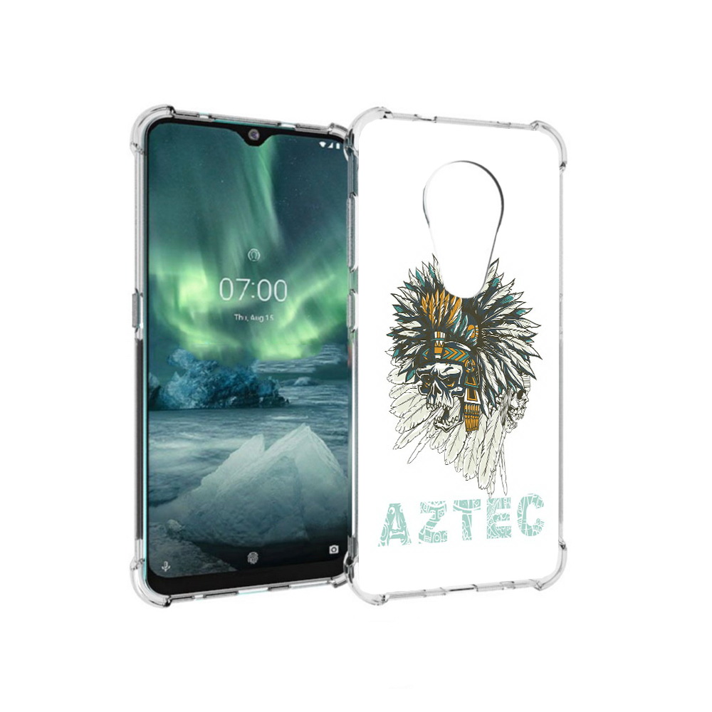 

Чехол MyPads Tocco для Nokia 7.2 скелет индеец (PT139171.105.602), Прозрачный, Tocco