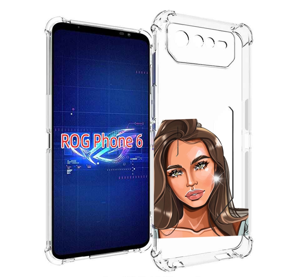 

Чехол MyPads Девушка-с-зелеными-глазами для Asus ROG Phone 6, Прозрачный, Tocco